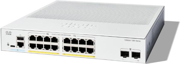 Cisco Catalyst 1300, 16-Port Managed Switch with 16 Gigabit Ethernet PoE+ with 240W Power Budget and 2 Gigabit SFP Ports