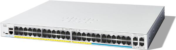 Cisco Catalyst 1300, 48-Port Managed Switch with 32 Gigabit Ethernet PoE+, 16 (2.5G) PoE+, 4 Gigabit SFP+ Ports with 740W Power Budget