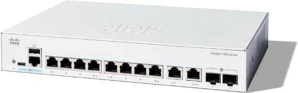 Cisco Catalyst 1300, 8-Port Managed Switch with 8 Gigabit Ethernet and 2 Gigabit Copper/ SFP Combo Ports