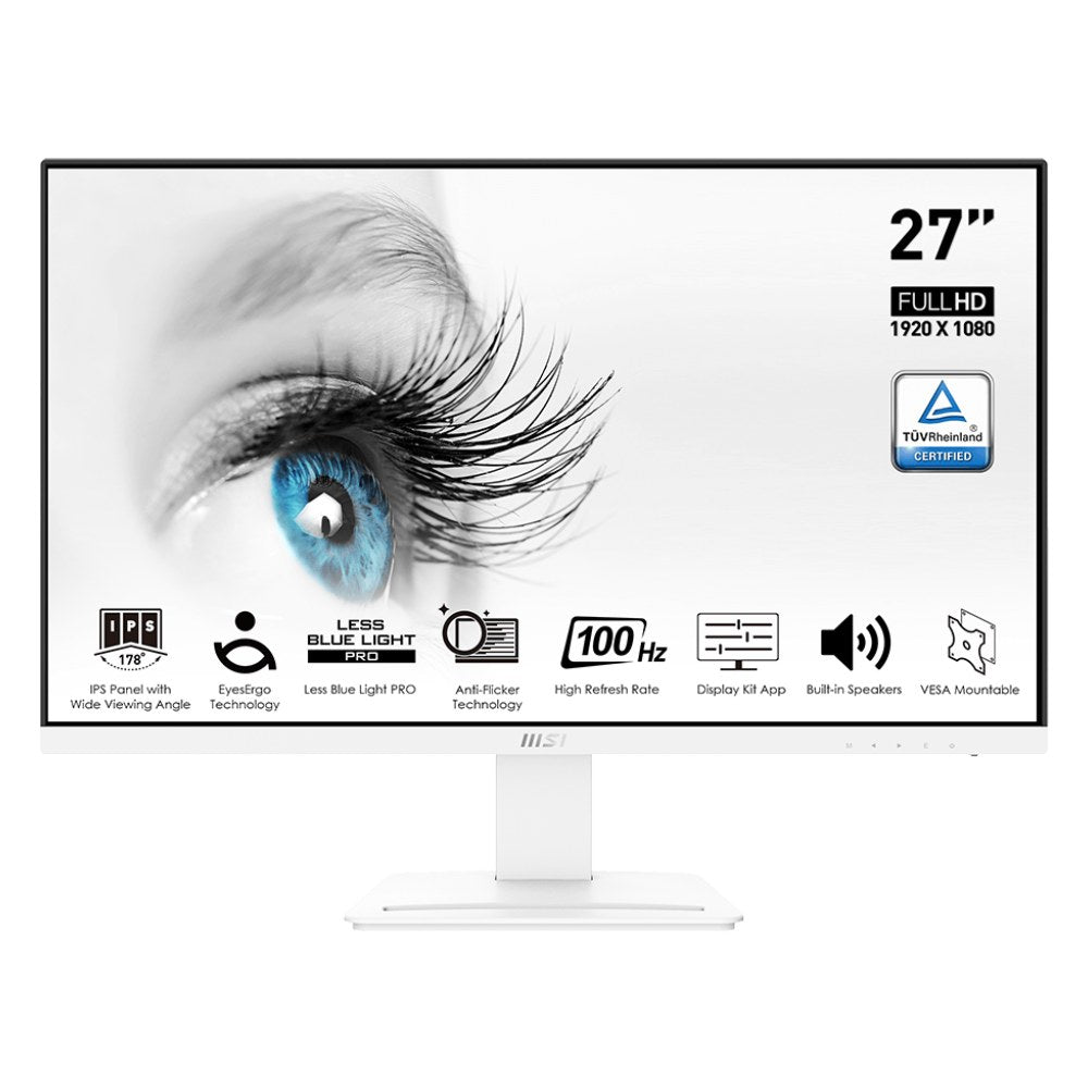 MSI PRO MP273AW white 27" IPS 100Hz DP VGA HDMI Spk Monitor