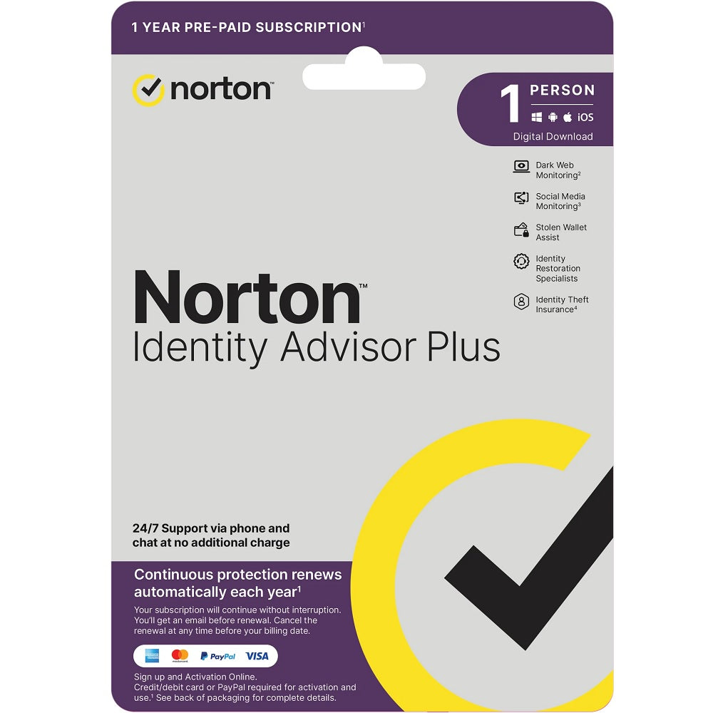 Norton Identity Advisor Plus Retail card - 12 Months