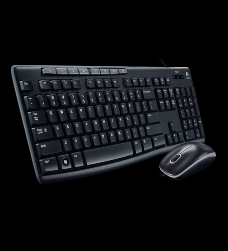 Logitech Wired Keyboard & Mouse Combo, Desktop MK200, Black, USB