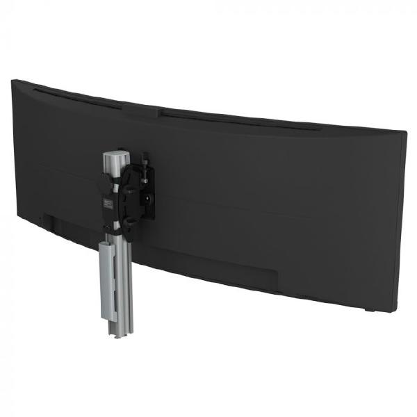 Atdec AWMS-BT40 Super Heavy Duty Monitor Mount. Up to 24" to 57" Displays. Max Load: 25kg (flat), 18kg (curved). Grommet Clamp Desk Fixing. Silver