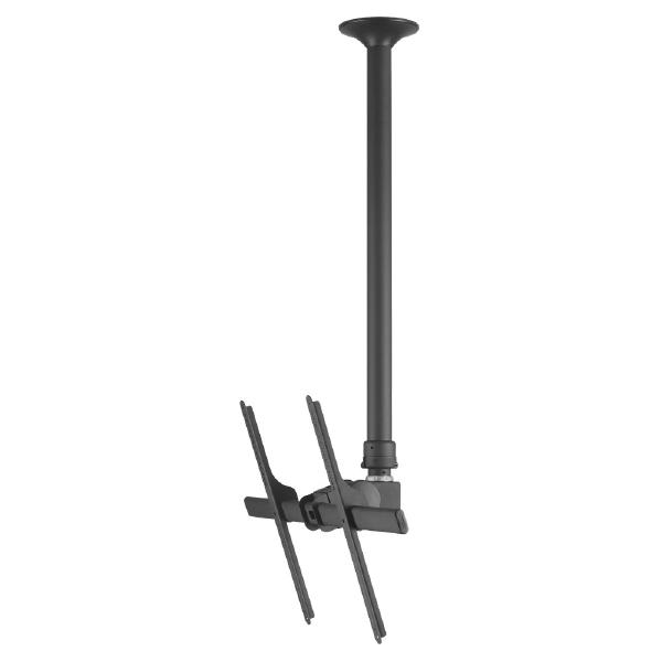 Atdec Telehook 3070 Large Display Ceiling Mount Tilt with Height Adjustable Pole (Long). Max load 65kg. Universal VESA. Black.