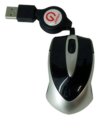 Shintaro Notebook Mini Optical Mouse w/ retractable cable w/ USB 2.0