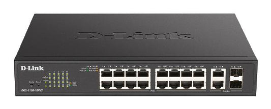 D-Link 18-Port Gigabit Smart Managed PoE Switch with 16 PoE and 2 Combo GE/SFP