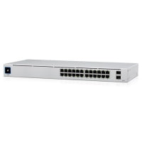 Ubiquiti USW-24-POE-AU, UniFi 24 port Managed Gigabit Switch, 16x PoE+ Ports, 8x Gigabit Ethernet Ports, with 2xSFP, 120W,  Touch Display, Fanless