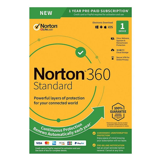 Norton 360 Standard 1 Device (PC/Mac) 1 Year OEM