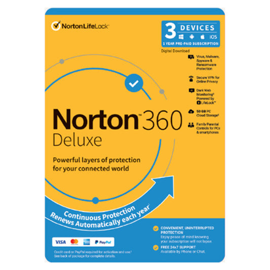 Norton 360 Deluxe Dark Web Monitoring 3 Devices 1Y Email Key