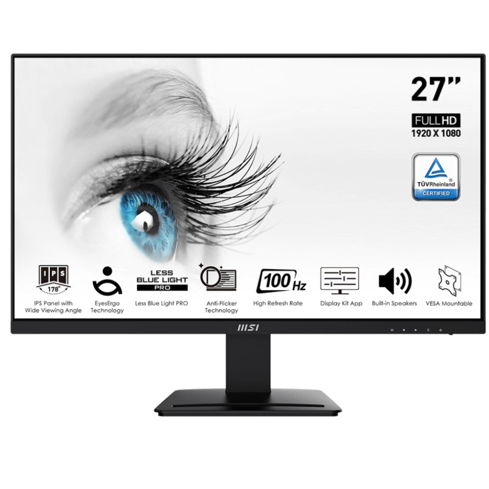 MSI PRO MP273A black 27" IPS 100Hz DP VGA HDMI Spk Monitor