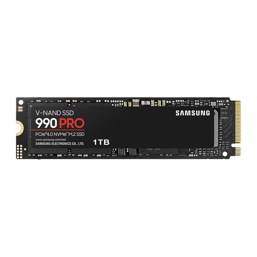 Samsung 990 PRO 1TB, 3-bit MLC V-NAND, M.2 (2280), NVMe 2.0, R/W(Max) 7,450MB/s/6,900MB/s, 1,200K/1,550K IOPS, 600TBW, 5 Years Warranty